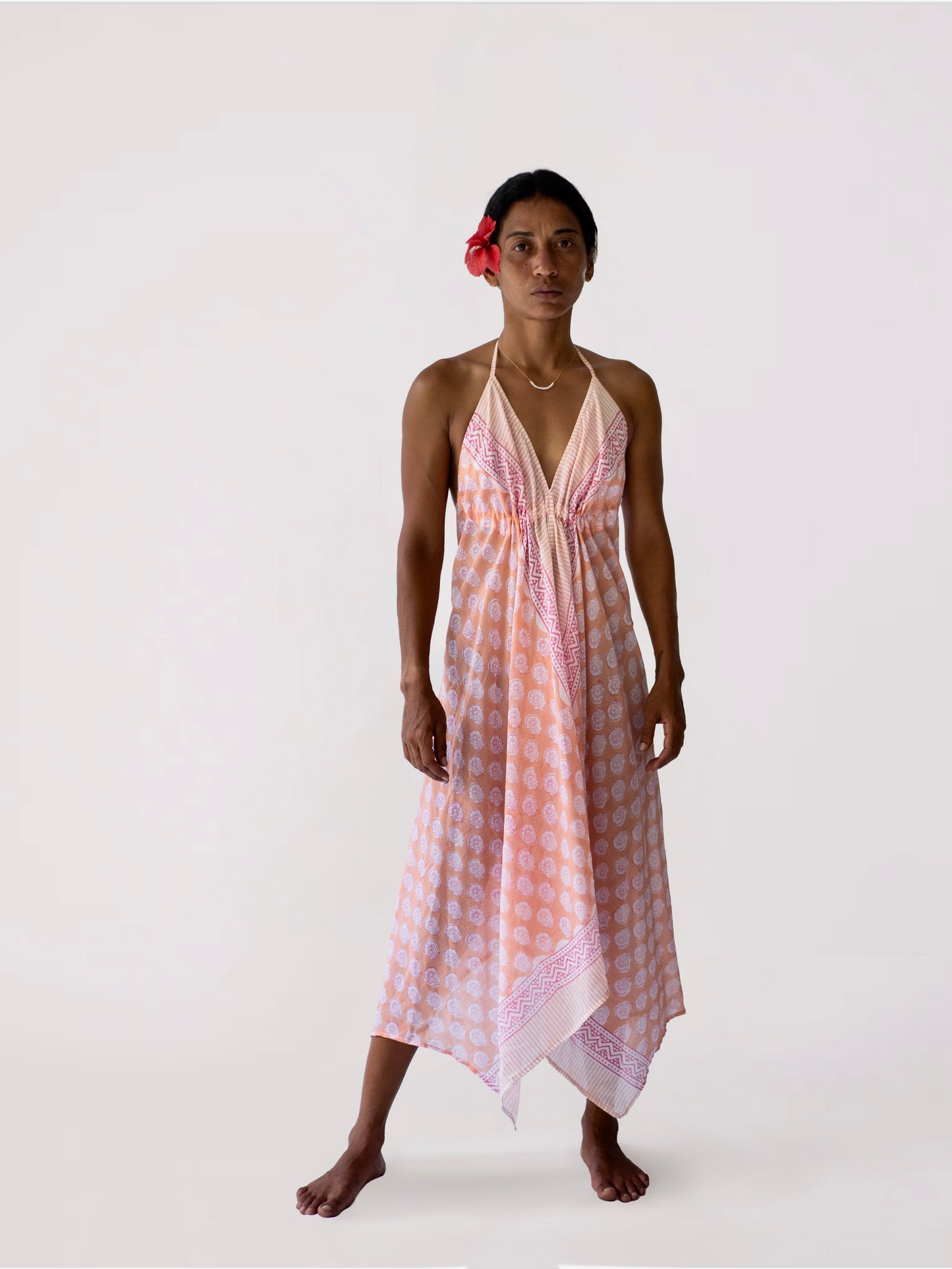 The Beach Dress-Coral Bloom