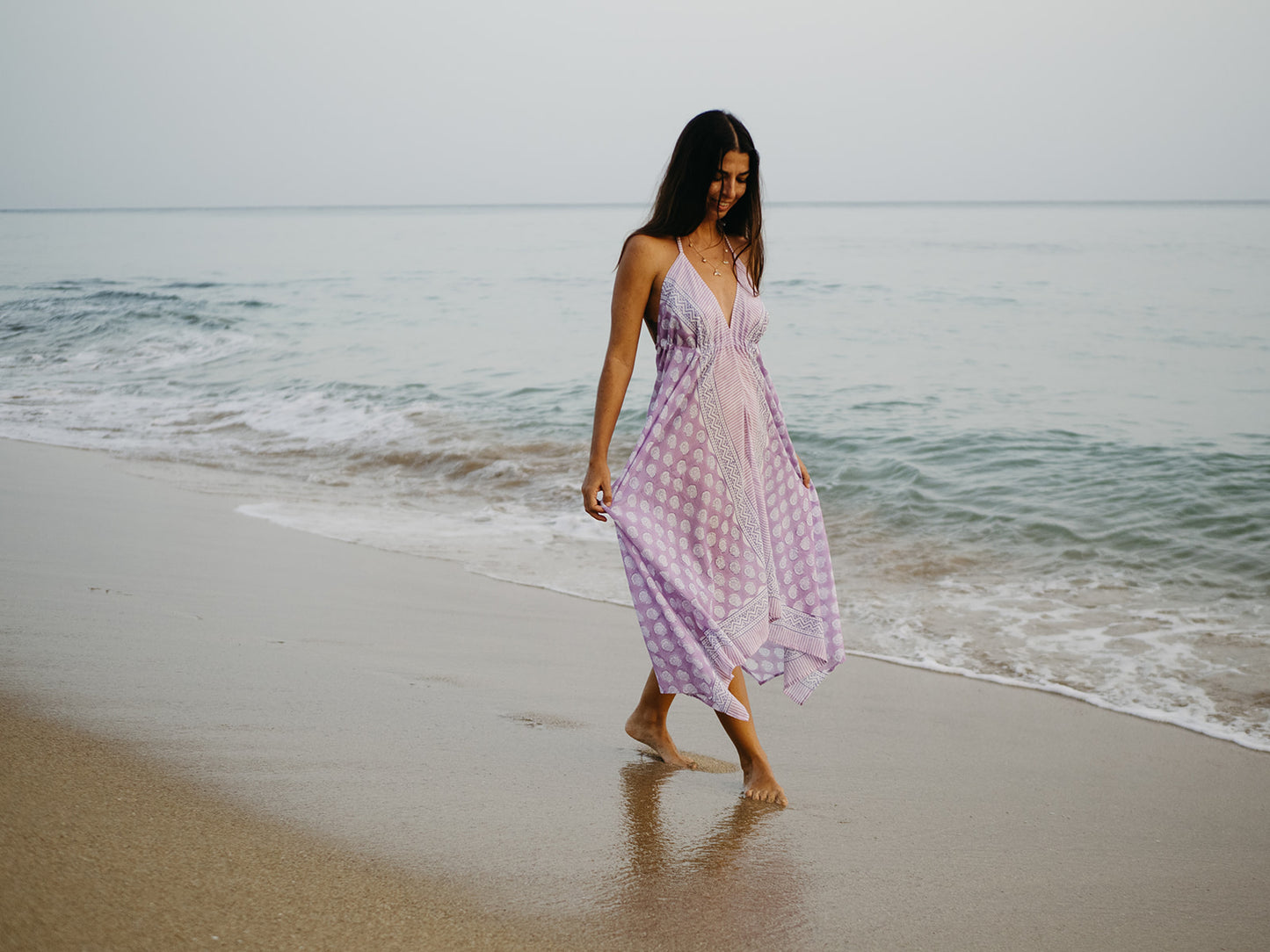 The Beach Dress- Lavender Bloom