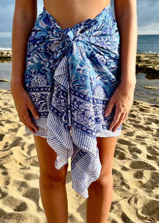 The Guava Sarong-Cobalt Breeze
