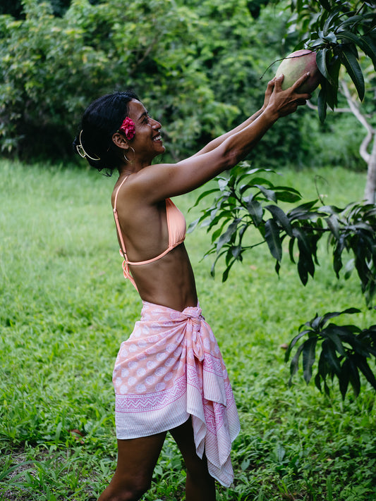 The Guava Sarong - Coral Bloom