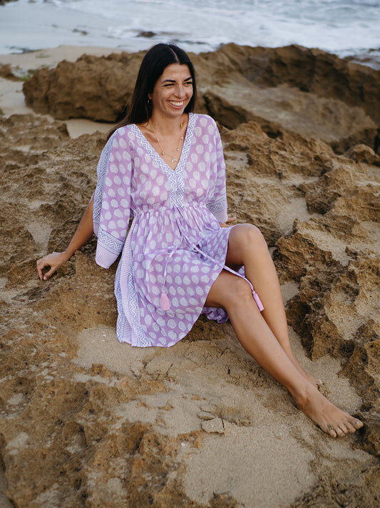 The Isla Kaftan - Lavender Bloom