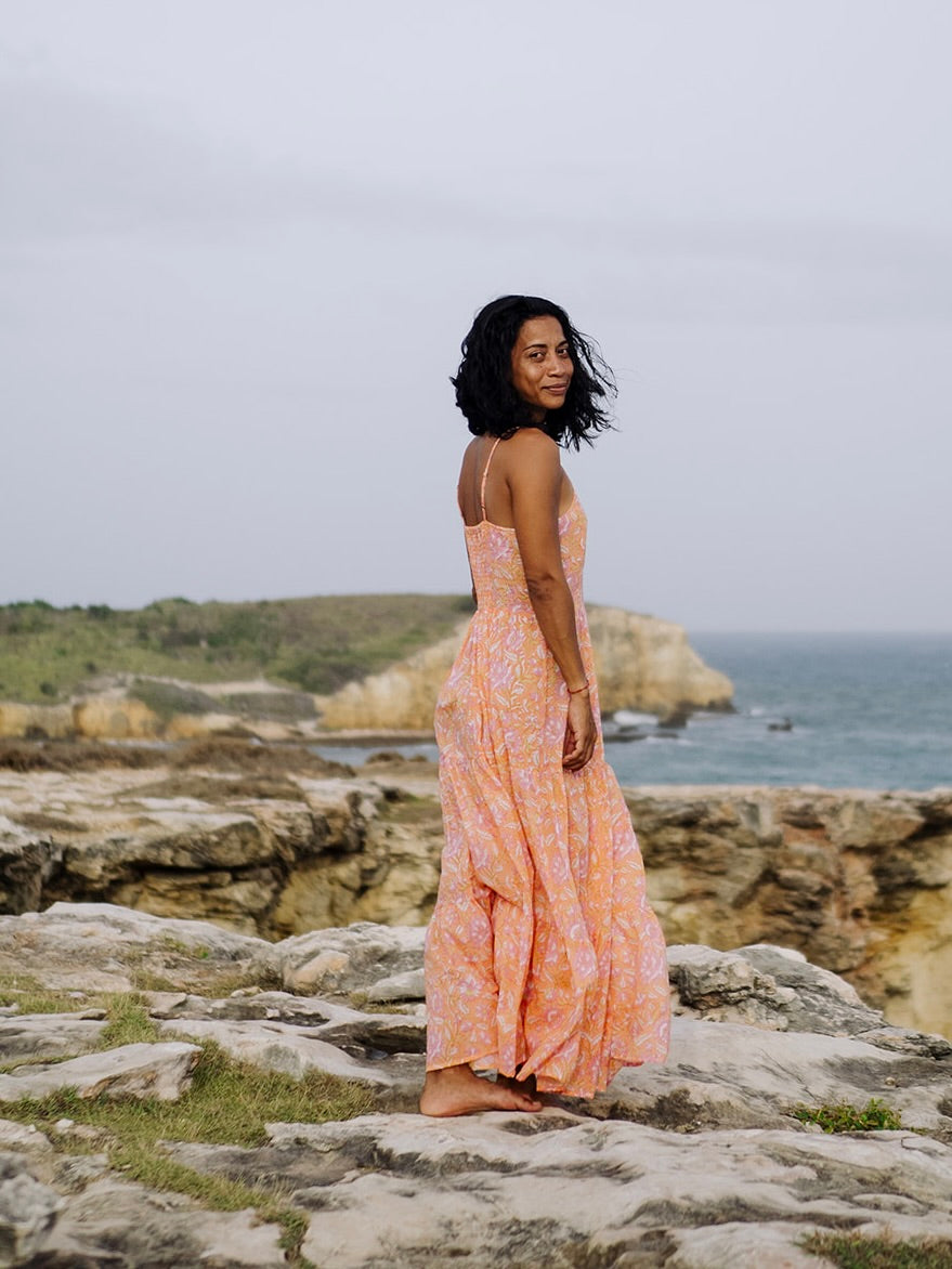 Mar y Sol Maxi Dress - Tangerine Sky