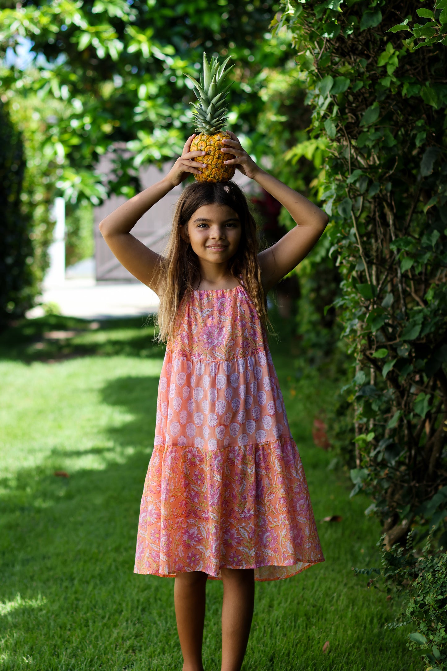 Guava Girls Dress-Tangerine
