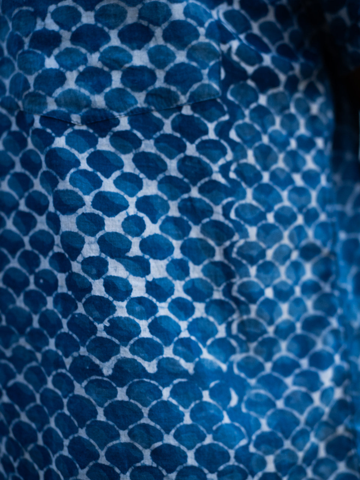 Mens Short Sleeve Button Down - Indigo Sclaes