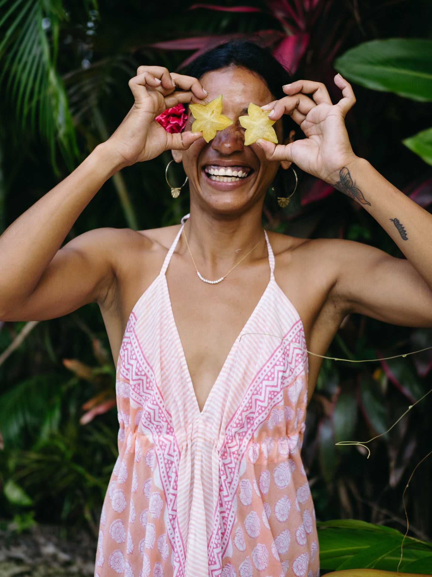 The Beach Dress-Coral Bloom