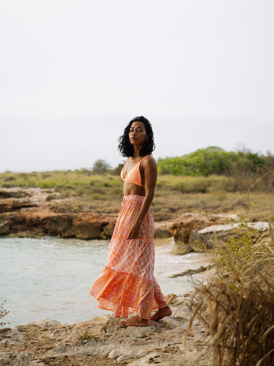 The Nala Skirt - Tangerine Sky