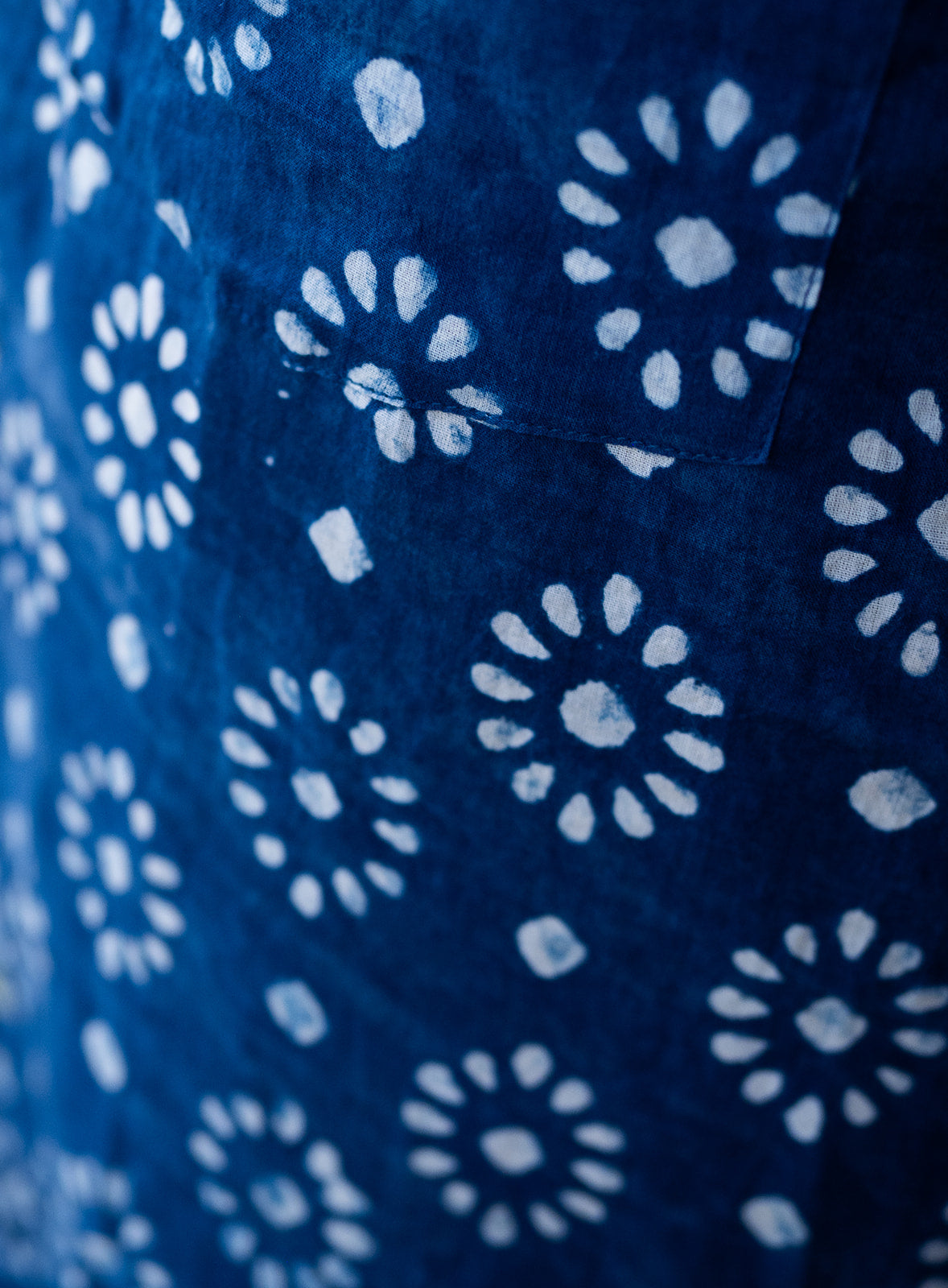 Mens Short Sleeve Button Down - Indigo Burst