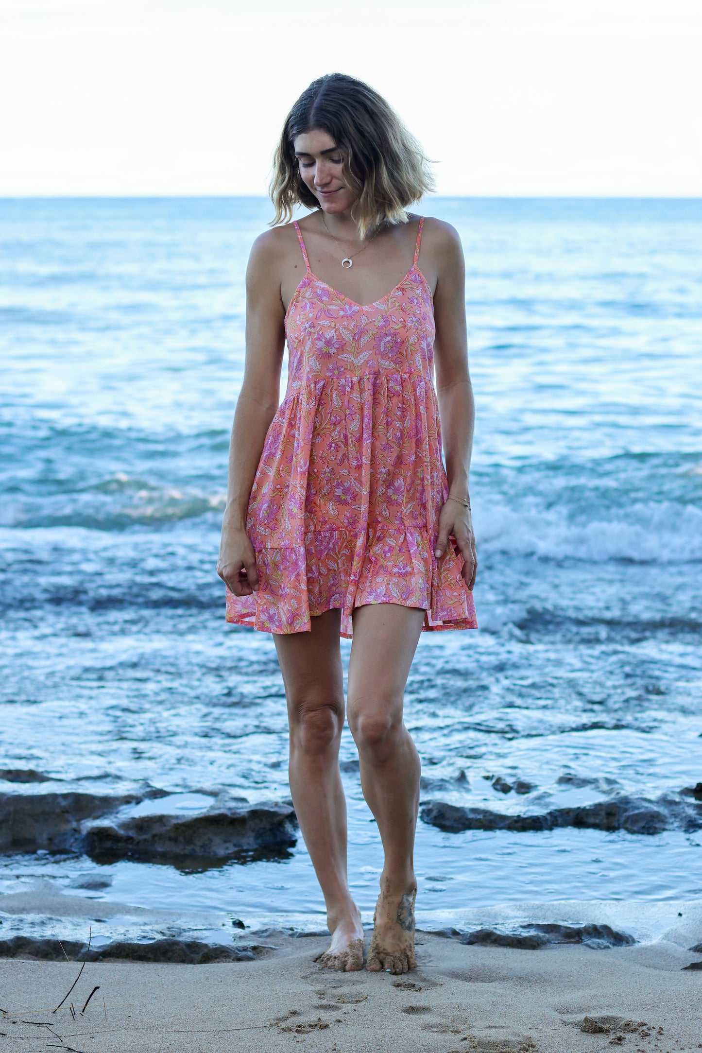 Mar y Sol Mini Dress-Tangerine Sky