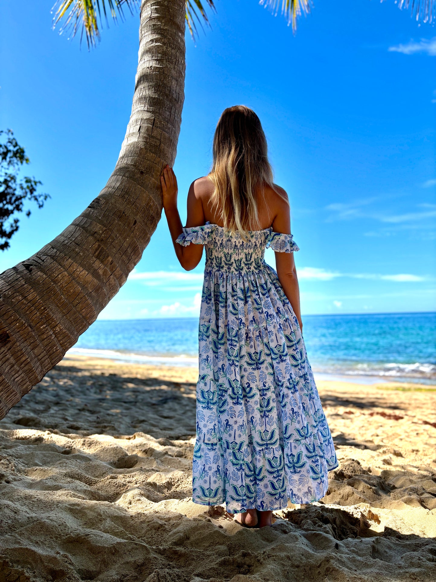 Maya Midi Dress - Tidal Palm