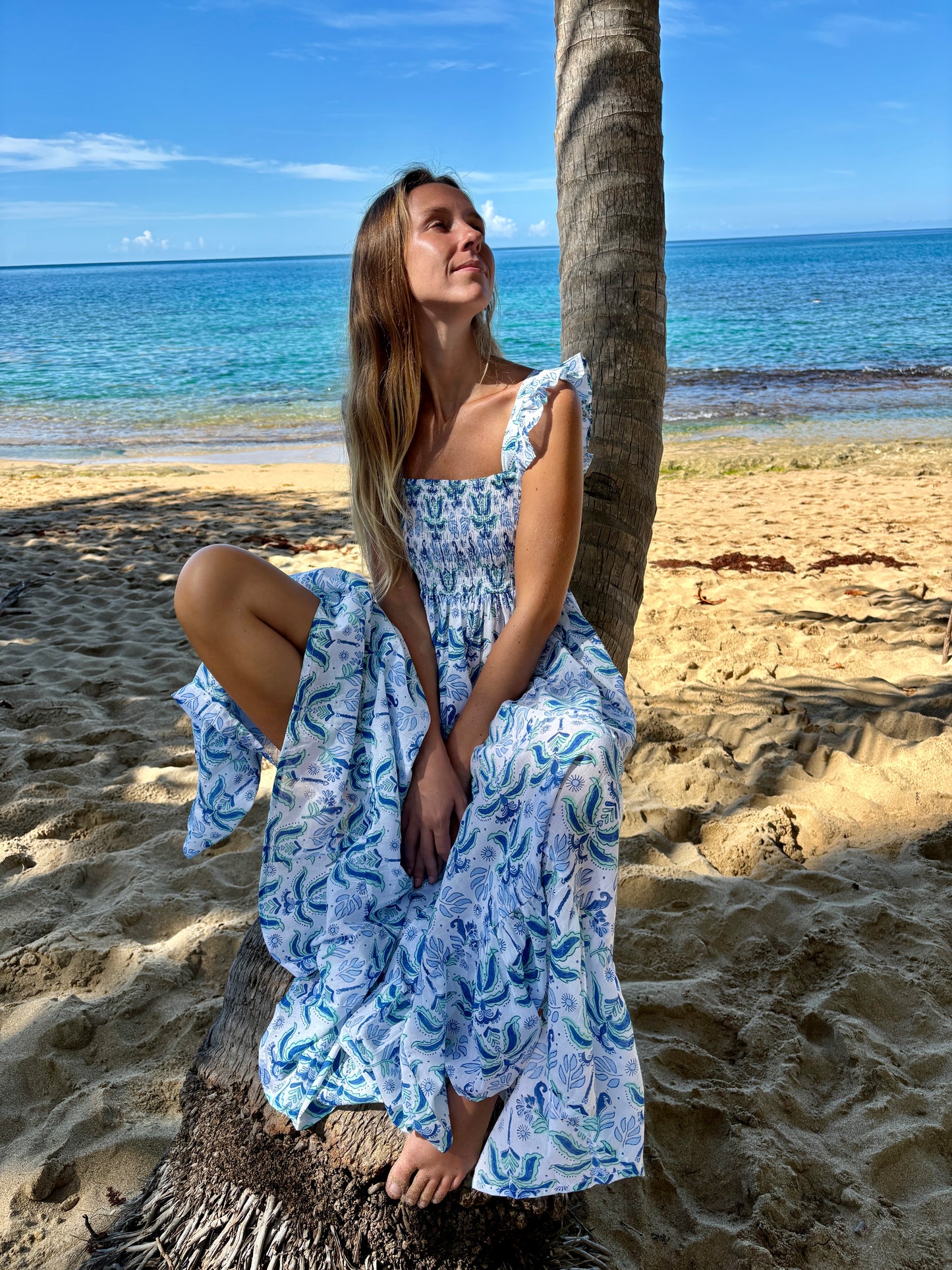 Maya Midi Dress - Tidal Palm