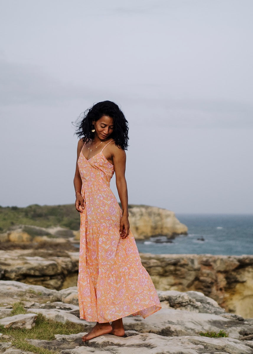 Mar y Sol Maxi Dress - Tangerine Sky