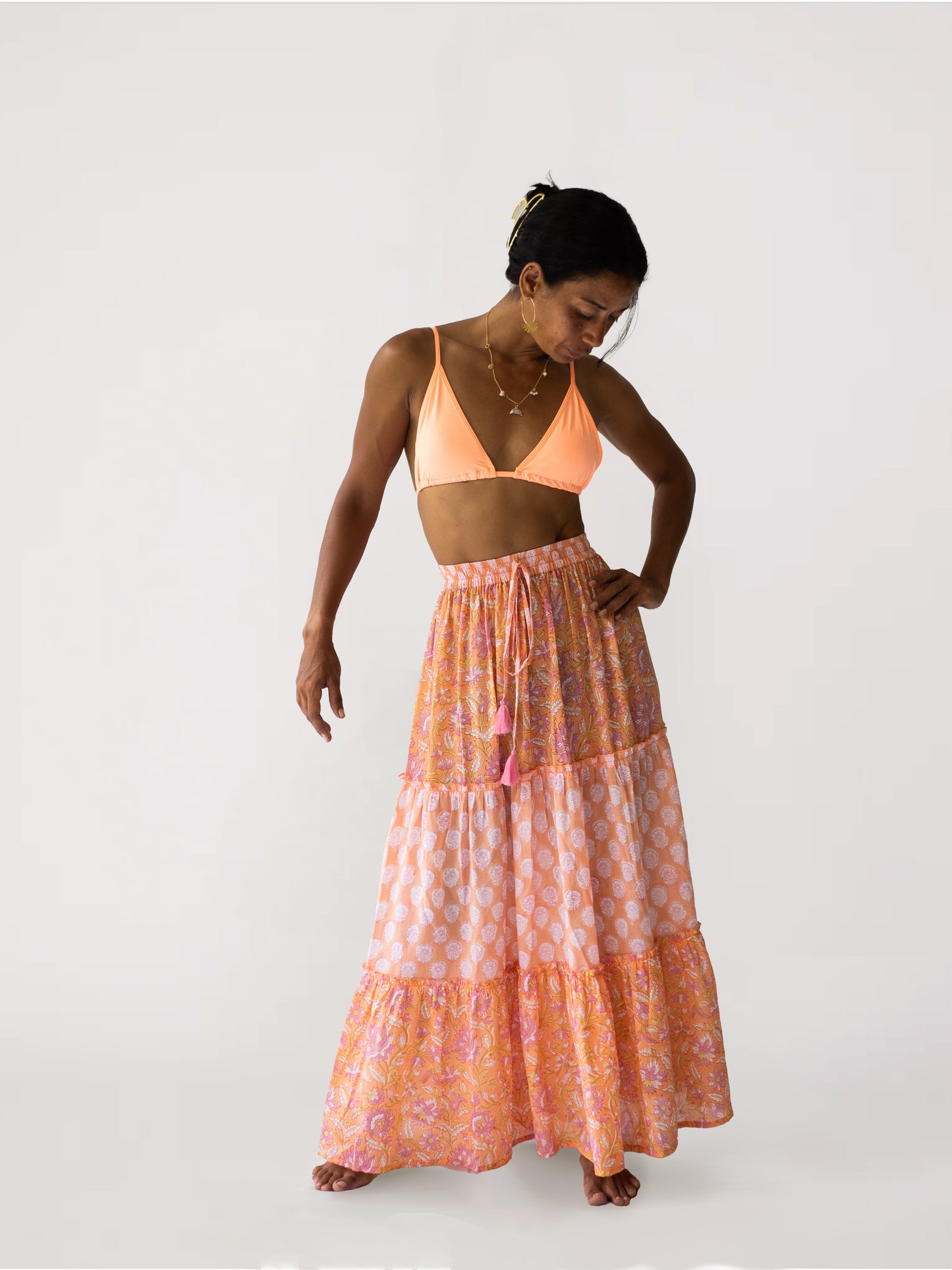 The Nala Skirt - Tangerine Sky