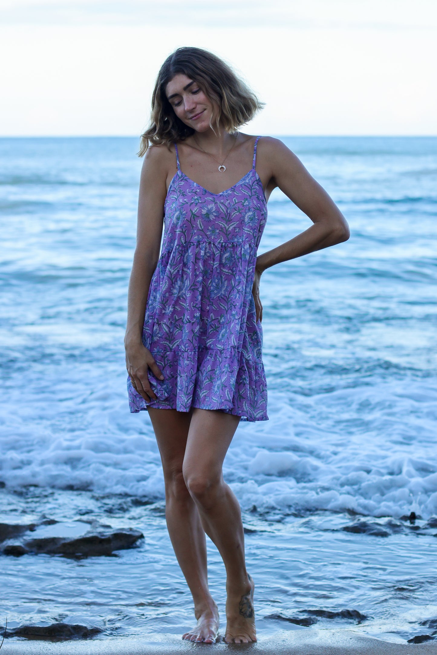 Mar y Sol Mini Dress-Lavender Drift